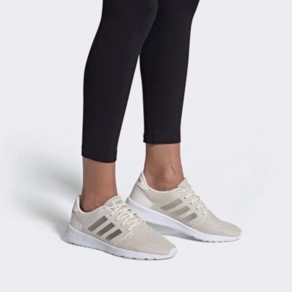adidas Women's Cloudfoam Qt Racer Sneakers beige Cloud White Platinum 8 - Picture 10 of 10